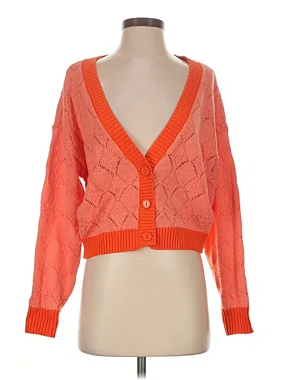 Pre-owned Lulus Cardigan Sweater In Orange
