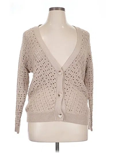 Pre-owned Lulus Cardigan Sweater In Tan