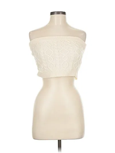 Pre-owned Lulus Cardigan Sweater In White