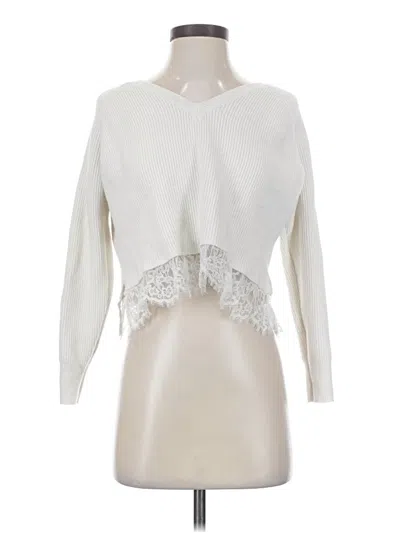 Pre-owned Lulus Cardigan Sweater In White