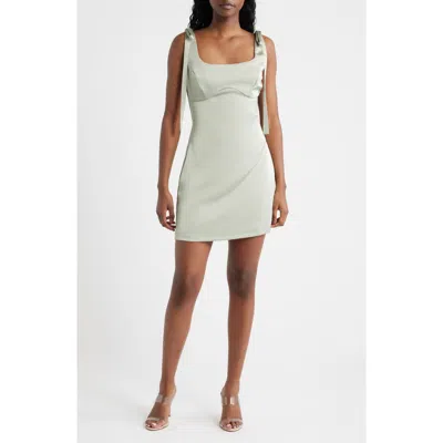 Lulus Carly Tie Strap Minidress In Gray