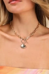 Lulus Cashley Gold Chain Link Seashell Charm Necklace