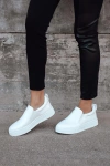 Lulus Cassay White Crocodile-embossed Platform Slip-on Sneakers In White
