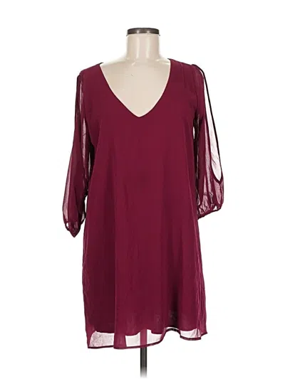 Pre-owned Lulus Casual Dress In Burgundy