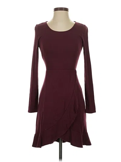 Pre-owned Lulus Casual Dress In Burgundy