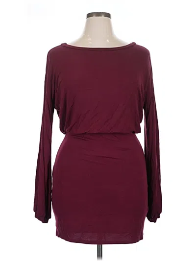 Pre-owned Lulus Casual Dress In Burgundy
