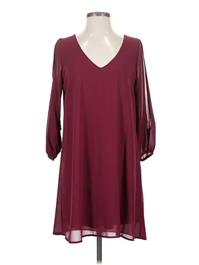 Pre-owned Lulus Casual Dress In Burgundy