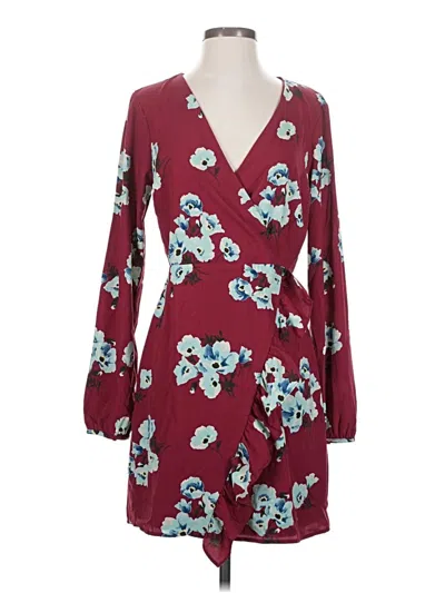 Pre-owned Lulus Casual Dress In Burgundy
