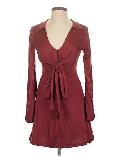 Pre-owned Lulus Casual Dress In Burgundy