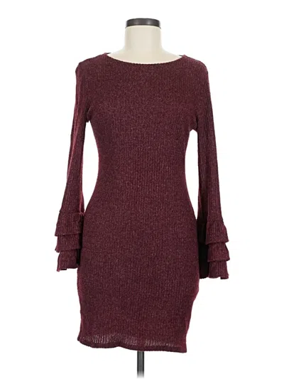Pre-owned Lulus Casual Dress In Burgundy