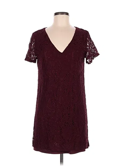 Pre-owned Lulus Casual Dress In Burgundy