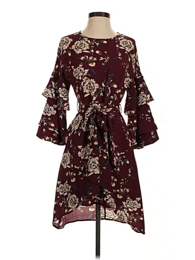 Pre-owned Lulus Casual Dress In Burgundy