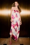 Lulus Celandine Multi Abstract Pleated Strapless Swing Maxi Dress