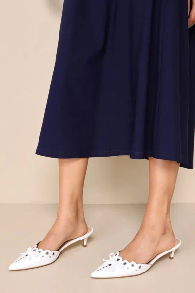 Lulus Cerine White Studded Pointed-toe Mule Pumps