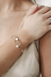 Lulus Charm Appeal Gold And Pearl Layered Bracelet In Gold