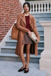 Lulus Chic Calling Tan Suede Trench Coat In Brown