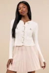 Lulus Chic Weather Beige Lurex Knit High-waisted Skirt In Beige