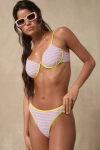 Lulus Chiloe Blue Multi Striped Mid-rise Bikini Bottoms