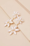 Lulus Chloris White Pearl Flower Drop Earrings