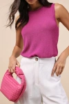 Lulus Clean Aesthetic Magenta Sweater Knit Tank Top In Magenta