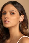 Lulus Clearly Glamorous Gold And Clear Drop Earrings In Gold
