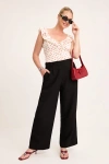 Lulus Cleo Black Tailored Wide-leg Trousers In Black