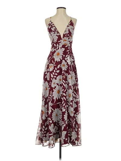 Pre-owned Lulus Cocktail Dress In Burgundy