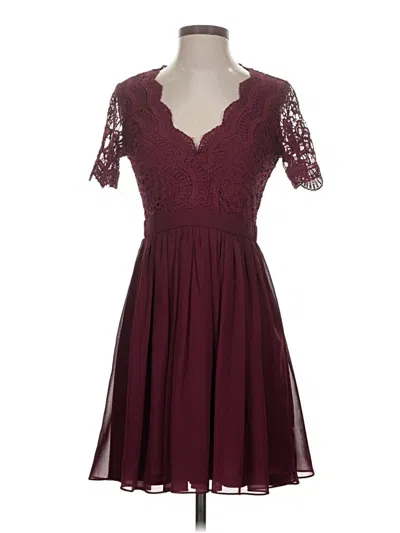 Pre-owned Lulus Cocktail Dress In Burgundy