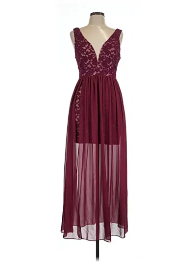 Pre-owned Lulus Cocktail Dress In Burgundy