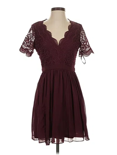 Pre-owned Lulus Cocktail Dress In Burgundy