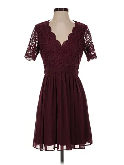 Pre-owned Lulus Cocktail Dress In Burgundy