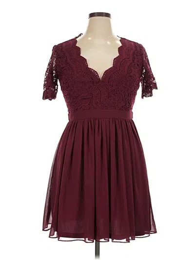 Pre-owned Lulus Cocktail Dress In Burgundy
