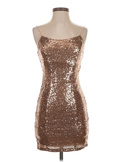 Pre-owned Lulus Cocktail Dress In Tan