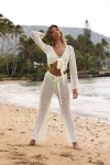 Lulus Codhi Ivory Sheer Crochet Two-piece Swim Cover-up In Ivory