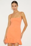 Lulus Compelling Composure Peach Sleeveless Ruffled Bodycon Mini Dress In Peach