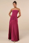 Lulus Compelling Style Plum Purple Strapless A-line Maxi Dress In Plum Purple