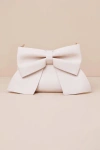 Lulus Compellingly Chic Ivory Bow Crossbody Bag In Ivory
