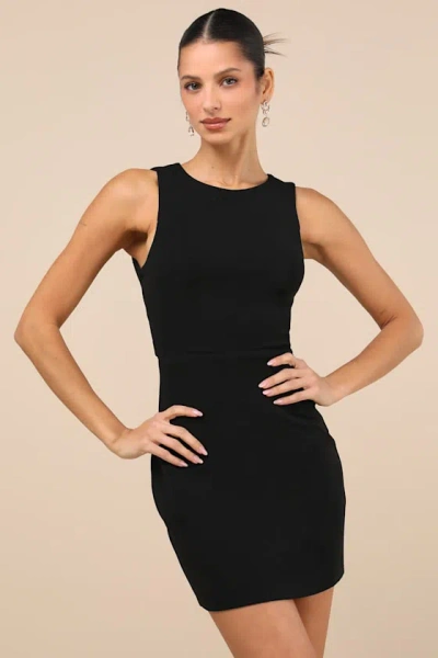 Lulus Confident Cutie Black Tie-back Sleeveless Mini Dress