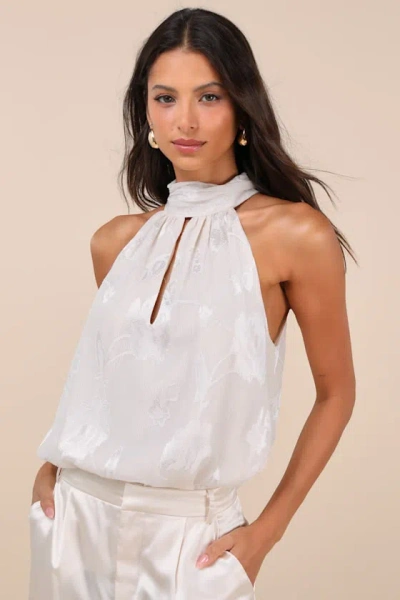 Lulus Convincing Composure Ivory Mock Neck Tank Top