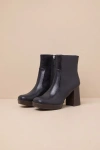 Lulus Corbinn Black Platform Ankle Booties In Black