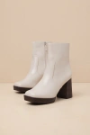 Lulus Corbinn Bone Platform Ankle Booties In White
