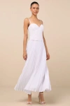 Lulus Corleone White Lace Bustier Midi Dress In White