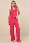 LULUS COVE FUCHSIA TEXTURED HIGH-RISE PANTS