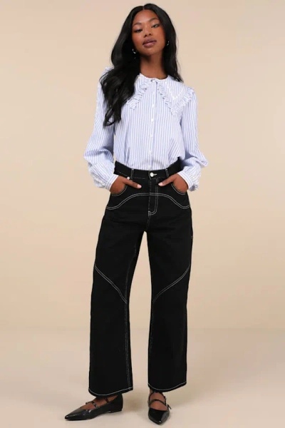 Lulus Coveted Element Black Twill Carpenter Pants