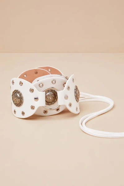 Lulus Creya White Studded Disc Belt