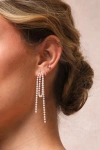 Lulus Dainty Charisma Gold And White Rhinestone Pearl Fringe Earrings In Gold And White