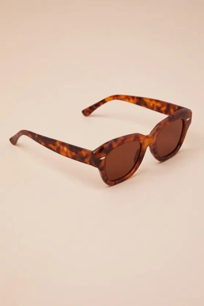 Lulus Danny Brown Tortoise Square Sunglasses