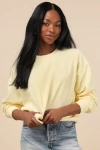 Lulus Darby Pale Yellow Pullover Sweatshirt In Yellow