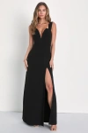 Lulus Daring Elegance Black Sleeveless Mermaid Maxi Dress In Black