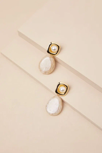 Lulus Darion Ivory Stone Drop Earrings